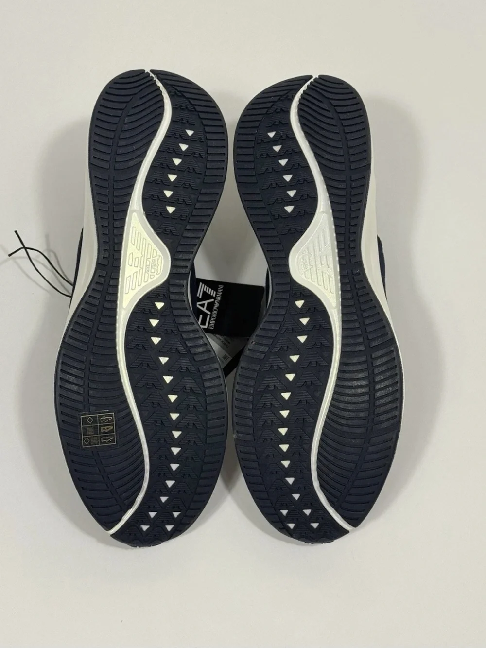EA7 Emporio Armani Sneakers Men US 11.5 EU 46 Navy Knit Running Shoes New